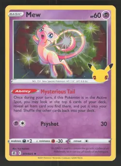 Mew 011/025 Holo Rare Pokemon TCG Celebrations LP - Image 1