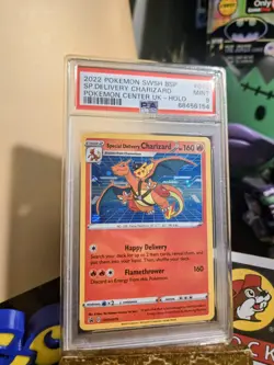 2022 PSA 9 Pokemon SWSH Black Star Promo Special Delivery Charizard w SWIRL 💫 - Image 2