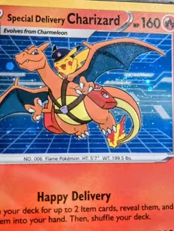 2022 PSA 9 Pokemon SWSH Black Star Promo Special Delivery Charizard w SWIRL 💫 - Image 4