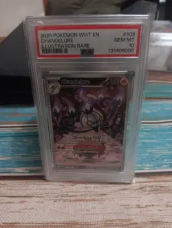 2025 POKEMON WHT EN-WHITE FLARE ILLUSTRATION RARE #103 CHANDELURE PSA 10 🔥💎 - Image 1