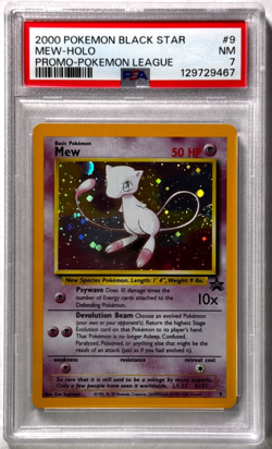 Mew Holo Black Star Promo PSA 7 NM (2000) Pokemon League WoTC Promo #9 - Image 1