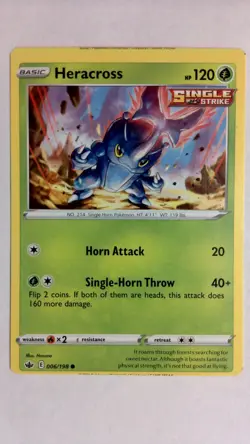Pokemon Heracross 006/198 Chilling Reign Error Miscut - Image 1