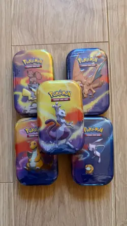 5 x Pokemon TCG Kanto Power Mini Tin - Full Art set - 2019 L24 (New, Sealed) - Image 1