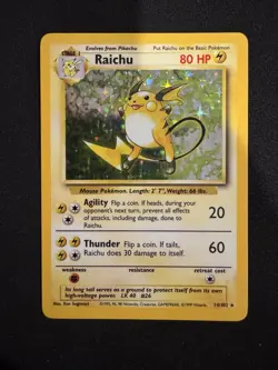 Pokemon TCG Raichu Base Set Holo Rare #14/102 - Image 1