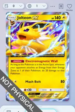 Pokemon TCG POCKET - Jolteon EX 4💎, Mega Rising, English - Image 1