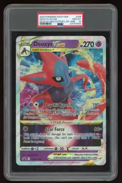 2022 POKEMON DEOXYS VSTAR JUMBO BLACK STAR PROMO #SWSH268 PSA 10 - Image 1