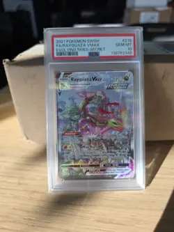 Pokemon TCG RAYQUAZA Alt Art VMAX Evolving Skies Secret Rare #218 - PSA 10 - Image 1