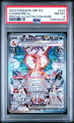 2023 POKEMON OBF EN-OBSIDIAN FLAMES SPECIAL ILLUSTRATION RARE CHARIZARD EX PSA 8 - Image 1