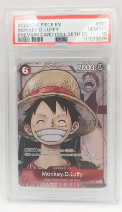 One Piece Monkey D Luffy P-001 25th Anniversary Promo PSA 10 English - Image 1