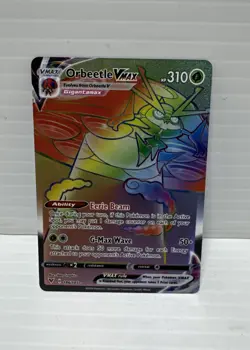 Pokemon TCG Orbeetle VMAX 186/185 Vivid Voltage Rainbow Holo Rare Card 2020 - Image 1