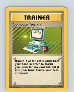 Pokemon TCG Computer Search Base Set 71/102 Unlimited Regular Rare Card LP-NM - Image 1