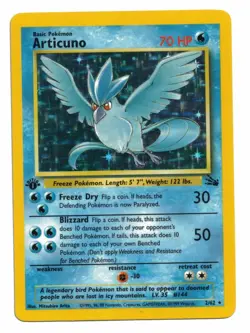 Pokemon Card: Articuno HOLO 2/62 1st Edition Fossil Set Rare! EXC - Image 1