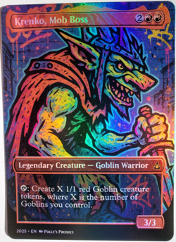 Krenko, Mob Boss FOIL Proxy Card with Custom Graffiti Art Design - Image 1