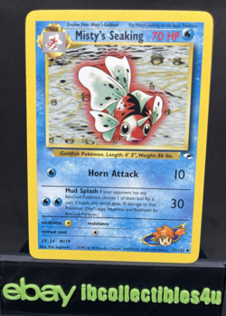 Pokemon Card Gym Heroes 55/132 Misty's Seaking Wotc 2000 Vintage NM F/S - Image 1