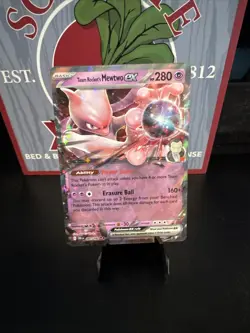 Pokemon TCG Destined Rivals Team Rockets Mewtwo EX Double Rare Card 081/182 - Image 1