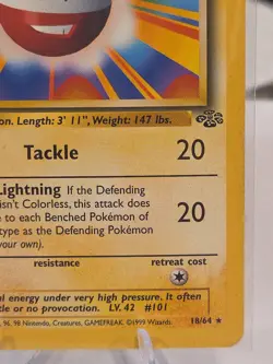 Electrode 18/64 Jungle 1st Ed Non Holo Rare 1999 Pokemon Card - Image 3