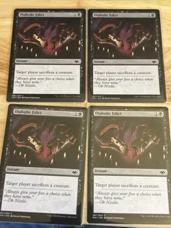 Mtg Four (4) X Diabolic Edict MH1 087 Modern Horizons Playset - Magic The Gather - Image 2