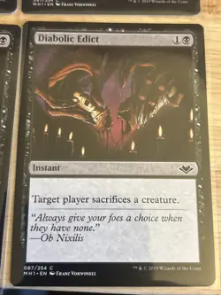Mtg Four (4) X Diabolic Edict MH1 087 Modern Horizons Playset - Magic The Gather - Image 3