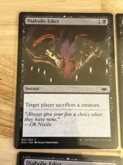 Mtg Four (4) X Diabolic Edict MH1 087 Modern Horizons Playset - Magic The Gather - Image 5