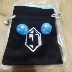 MTG Final Fantasy Exclusive Dice Pouch + 2 Blue Crystal D10 Prerelease Promo - Image 1