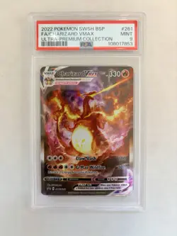 FA/CHARIZARD VMAX ULTRA-PREM COLL POKEMON SWSH BLACK STAR PROMO 2022 261 PSA 9 - Image 1