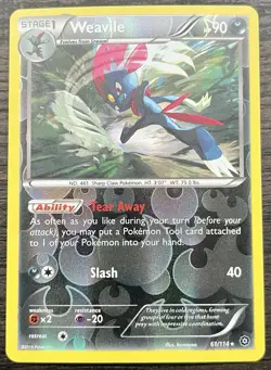 Weavile 61/114 Pokemon TCG XY Steam Siege Reverse Holo MINT NM - Image 1