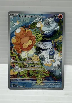 Pokemon TCG Castform Sunny Form Illustration Surging Sparks 195/191 - Image 1