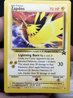 Pokemon TCG Zapdos Black Star Promo #23 Regular Promo Non-holo (NM) - Image 1