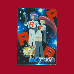 TEAM ROCKET (ROCKET-DAN)--JAPANESE MEIJI EMBOSSED PROMO FOIL POKEMON--PITTING - Image 1