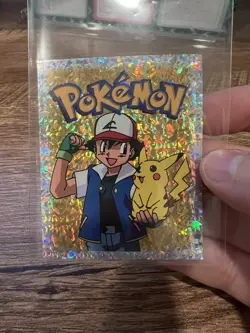 1999 Pikachu Ash Special Glitter Insert Pokemon Sticker Topps Merlin S29 Foil - Image 2
