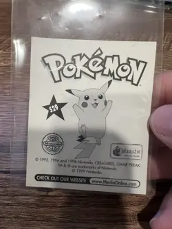 1999 Pikachu Ash Special Glitter Insert Pokemon Sticker Topps Merlin S29 Foil - Image 3