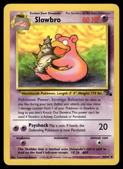 SLOWBRO - 43/62 Uncommon Fossil Pokemon LP - Image 1