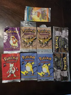 EMPTY - Vintage Pokemon Booster Packs Full Art - Fossil, Base Set 2, Gym Heroes - Image 1
