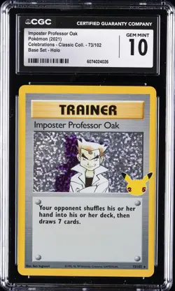 2021 POKEMON #73/102 IMPOSTER PROFESSOR OAK CGC 10 GEM MINT - Image 1