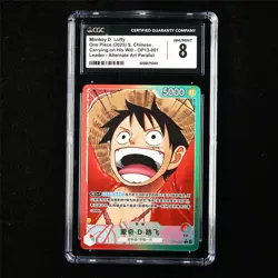 CGC 8 NM/MINT 2025 One Piece CHN Monkey D.Luffy OP13-001 L - Image 1