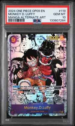 Monkey D. Luffy 119 Manga Alternate Art One Piece PSA 10 - Image 1
