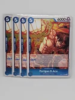 (Blue Playset) (x4) One Piece TCG ENG OP07-053 Portgas.D.Ace R Foil - Image 1