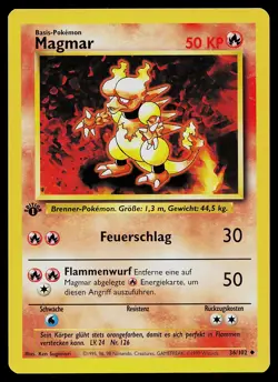 Pokemon Card - Magmar GERMAN Base Set 36/102 Uncommon 1st Edition - Image 1