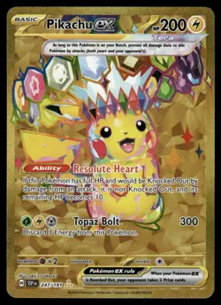Pokemon Cards Pikachu ex 247/191 Surging Sparks Hyper Rare NM - Image 1
