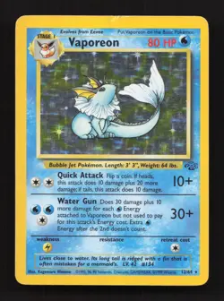 Vaporeon 12/64 Holo Rare Jungle DMG ON TOP Pokemon Card - Image 1