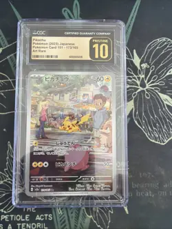CGC Pristine 10 Pikachu 173/165 Art Rare 2023 Japanese 151 Pokemon Card - Image 1