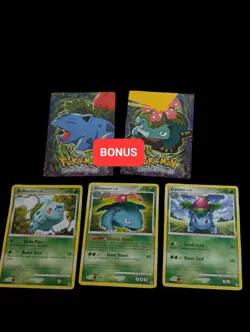Pokemon Card Lot X3 Ivysaur, Bulbasaur, Venusaur + OG VTG Card Topps Bonus - Image 1