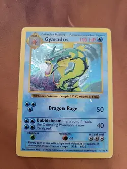 Pokemon Gyarados Holo Rare TCG Card Base Set 6/102 Hp - Image 1