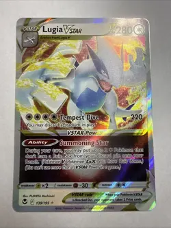 Lugia v Star 139/195 Sword & Shield Silver Tempest Ultra Rare Card - Image 1