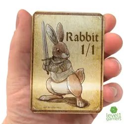 Rabbit Paladin Metal Token Magic Card | Custom Fantasy Proxy Art on Aluminum - Image 3