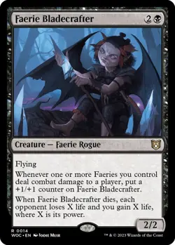 MTG Wilds of Eldraine Commander - Faerie Bladecrafter - Image 1