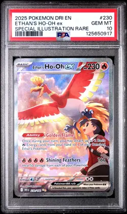 2025 POKEMON DRI EN-SPECIAL ILLUSTRATION RARE #230 ETHAN'S HO-OH EX PSA 10 - Image 1