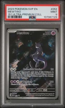 2023 POKEMON SVP EN-SV BLACK STAR PROMO 151 ULTRA-PREM COLL #052 MEWTWO PSA 9 - Image 1