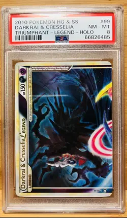 Darkrai & Cresselia - 99/102 + 100/102 - Legend - Triumphant - Pokemon - PSA 8/9 - Image 2