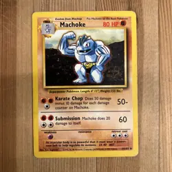 MACHOKE 34/102 Uncommon Base Set WOTC 1999 Pokemon - MP - Image 1